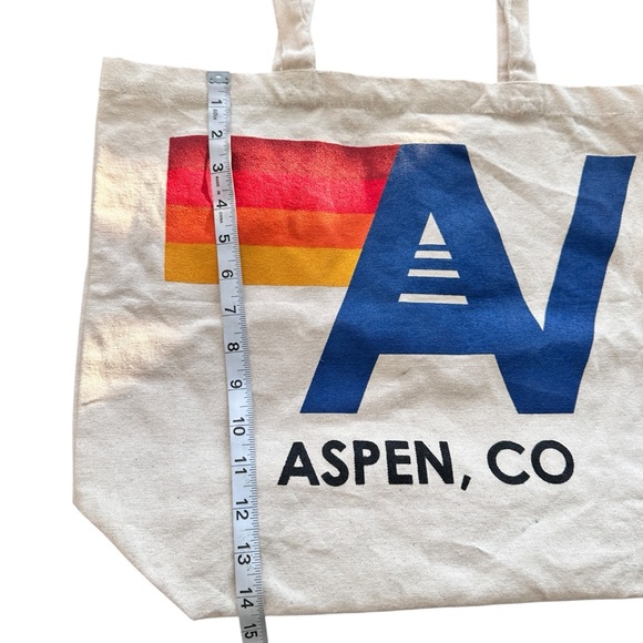 Aviator Nation Aspen Cream Tote bag with Blue and Red Accents - Picture 4 of 7